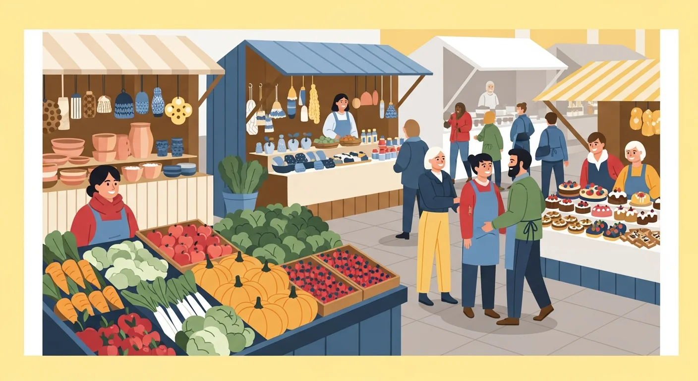 Torille! A bustling Finnish market scene.