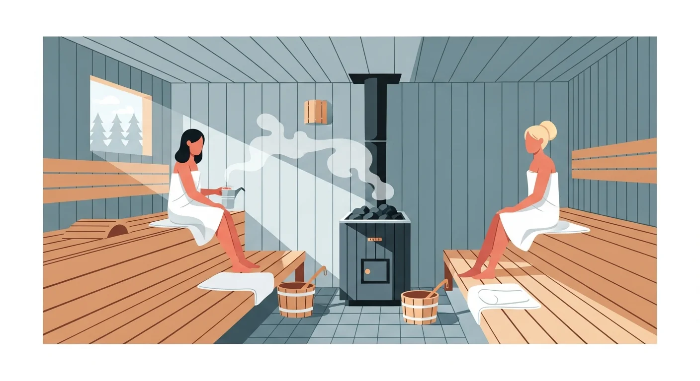 Finnish family enjoying a traditional sauna experience