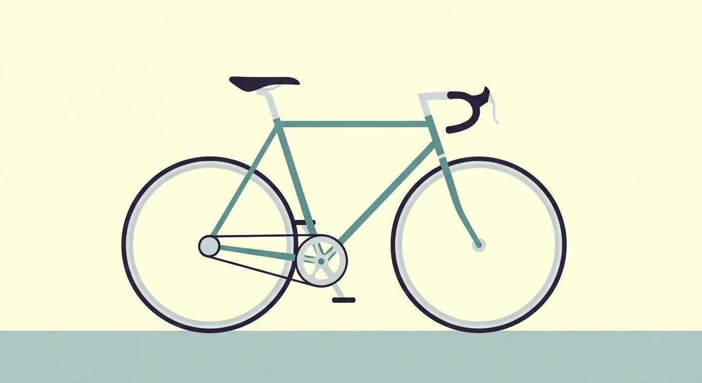 Flashcard illustration showing a bicycle and the Finnish word "polkupyörä"